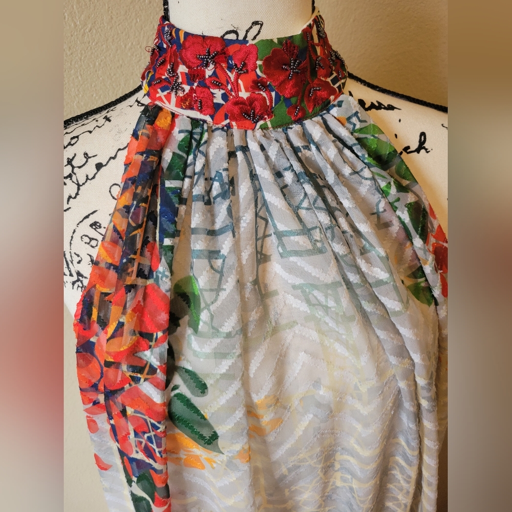 Anthropologie Floral Halter Maxi Dress - Multicolor - Picture 8 of 16